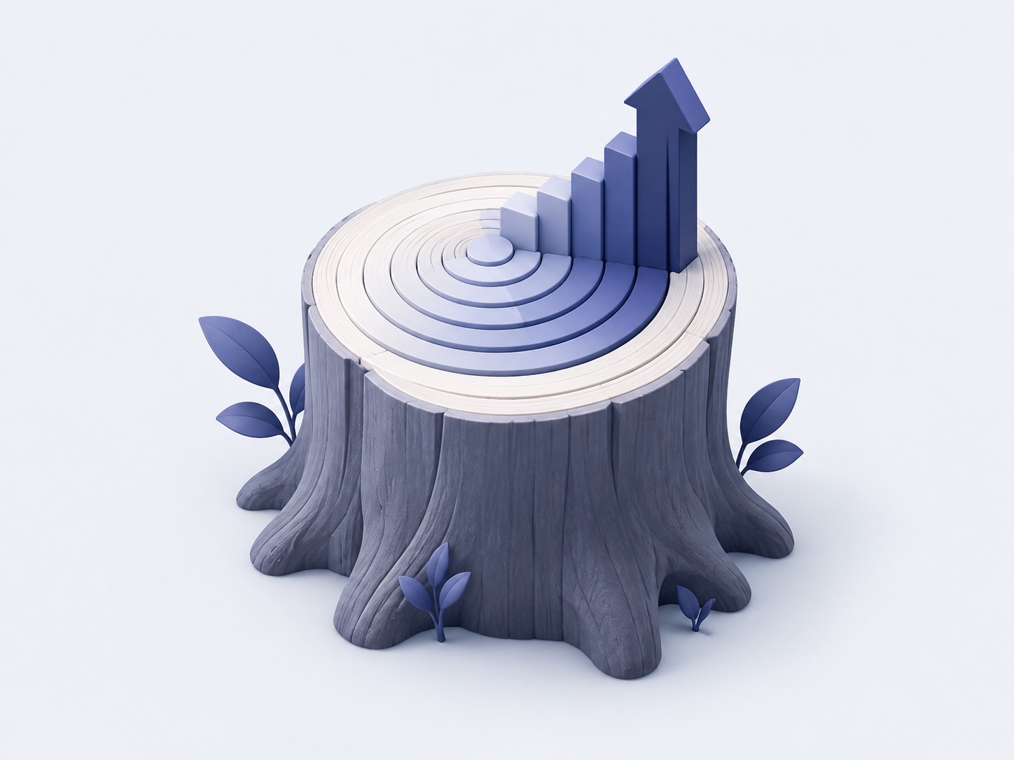 Tree whose rings form an upward growth chart
